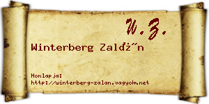 Winterberg Zalán névjegykártya